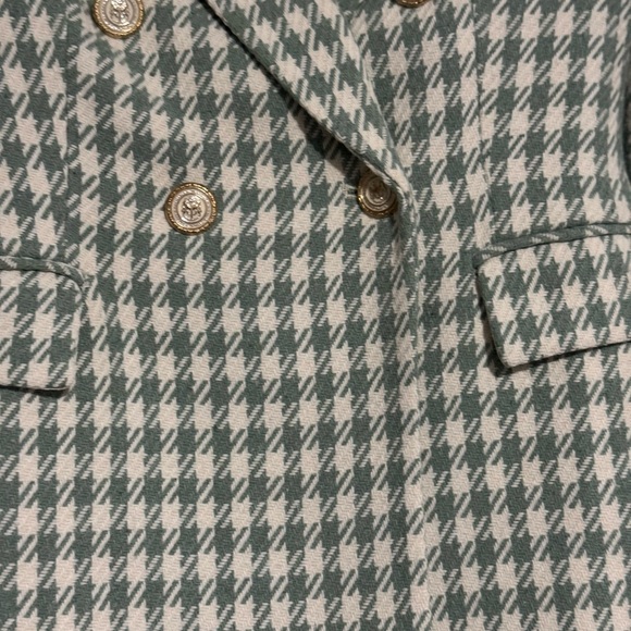 Zara Mint and Cream Houndstooth Blazer - Picture 3 of 8